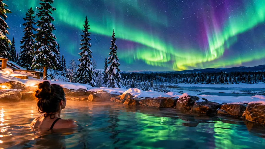Arctic Circle and Hot Springs Northern Lights Tours from Fairbanks